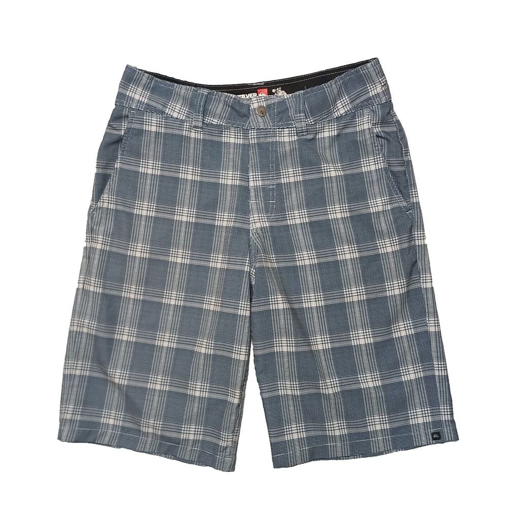 Quiksilver Amphibian Hybrid Shorts Mens 31 Waist Plaid Stretch Pockets Swim Surf